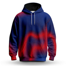 Blue Red Wave Sporty Men Hoodie