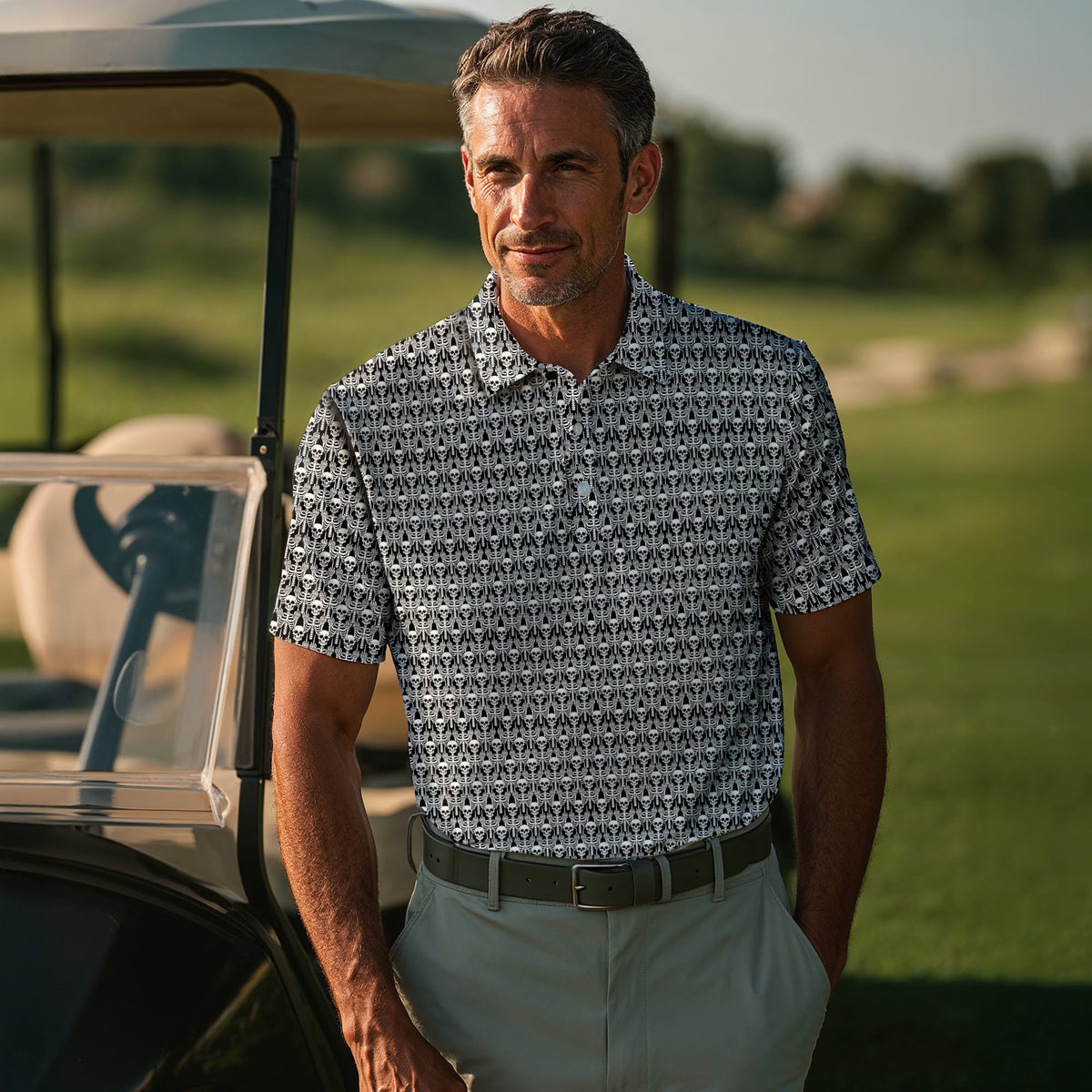 Skeleton Finger Pattern Men Polo Shirt