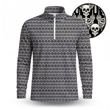 Skeleton Finger Pattern Men Quarter-zip Pullover