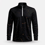 Black Dark Net Brown Men Quarter-zip Pullover