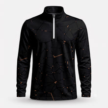 Black Dark Net Brown Men Quarter-zip Pullover