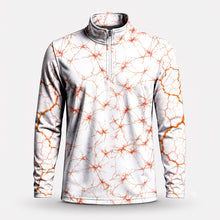 Orange Neurons Men Quarter-zip Pullover