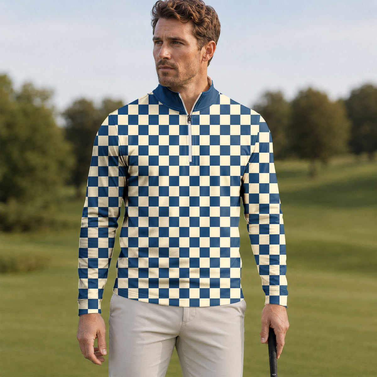 Blue Vanilla Caro Men Quarter-zip Pullover