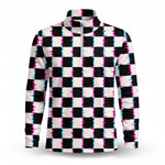Drunk Caro Pattern Men Quarter-zip Pullover