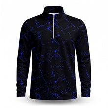 Blue Black Scratch Men Quarter-zip Pullover