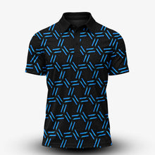 Black Blue Cubes Men Polo Shirt