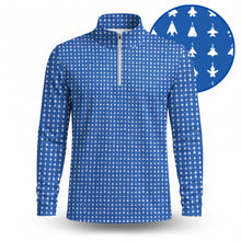 Fighter Jets Blue White Men Quarter-zip Pullover