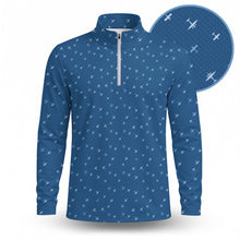 Seaplane Blue Men Quarter-zip Pullover