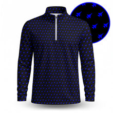 Fighter Jets Black Blue Men Quarter-zip Pullover