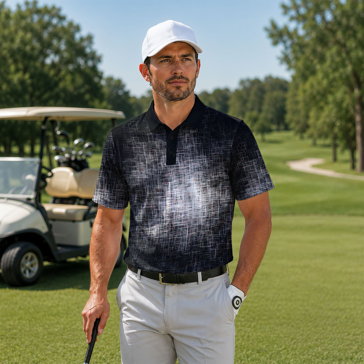 B&W Light In The Dark Men Polo Shirt