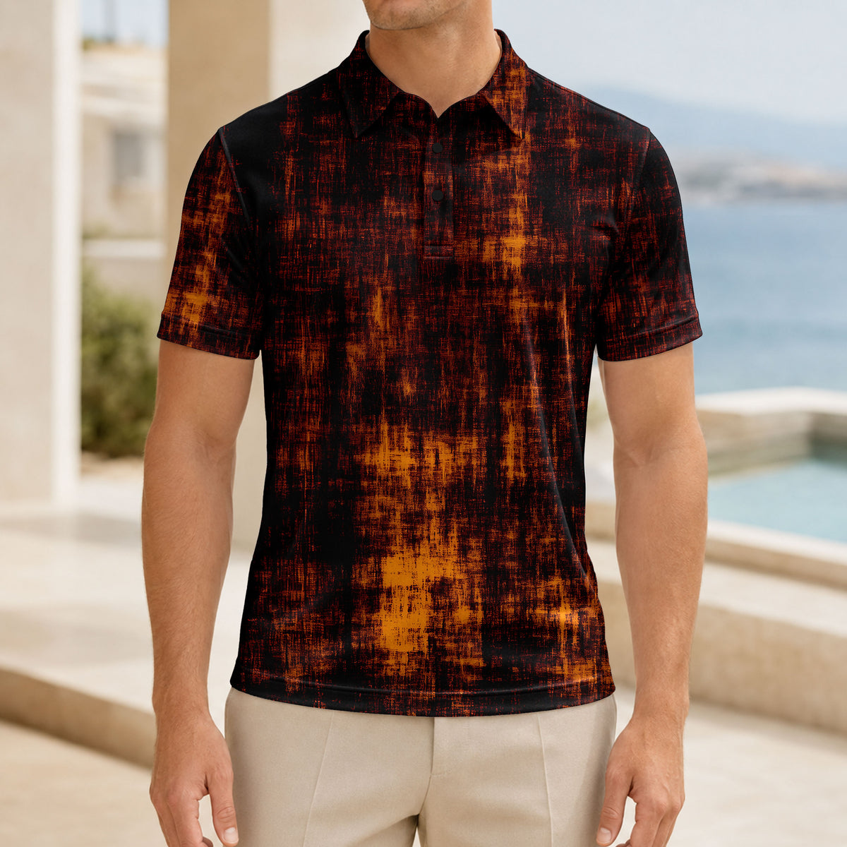 Light In Brown Men Polo Shirt