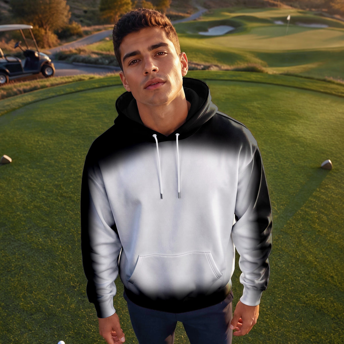 Gradient Black And White 2027 PGA Men Hoodie
