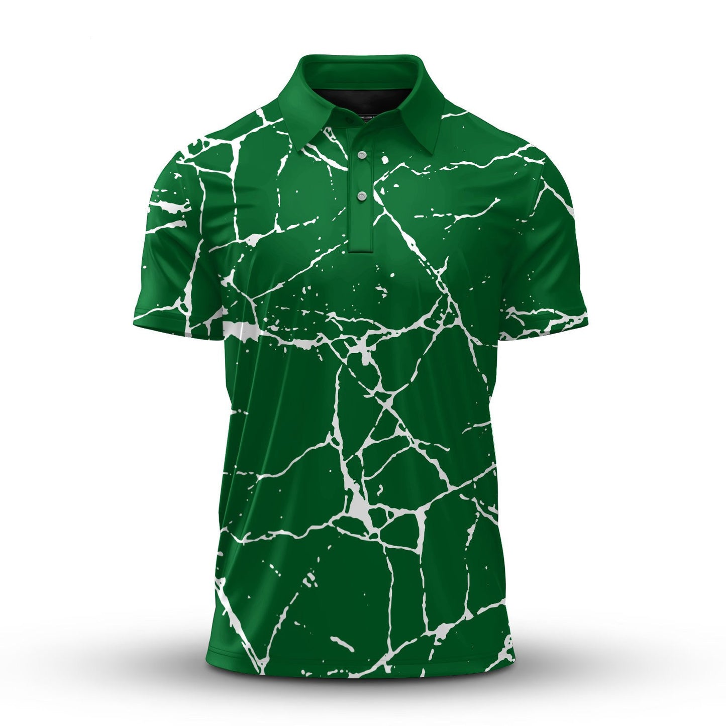 White Paint Flakes Green Men Polo Shirt
