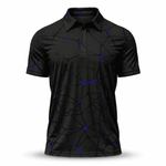 Dark Blue Net Men Polo Shirt