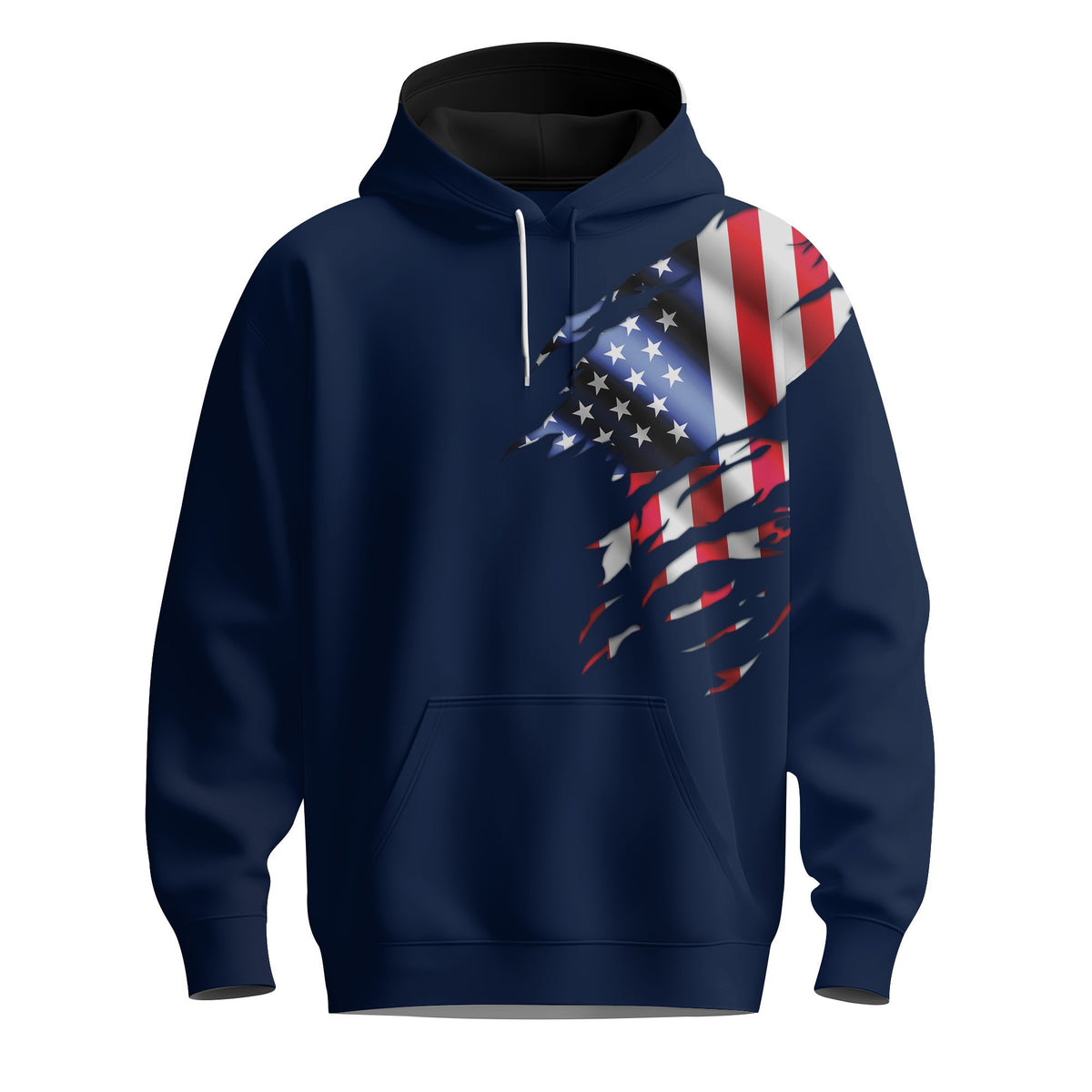 USA Flag Brand Blue Men Hoodie