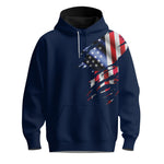 USA Flag Brand Blue Men Hoodie