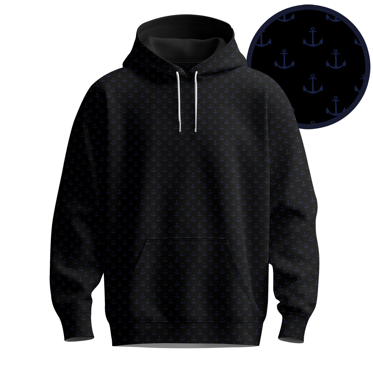 Black Blue Anchor 2026 Men Hoodie