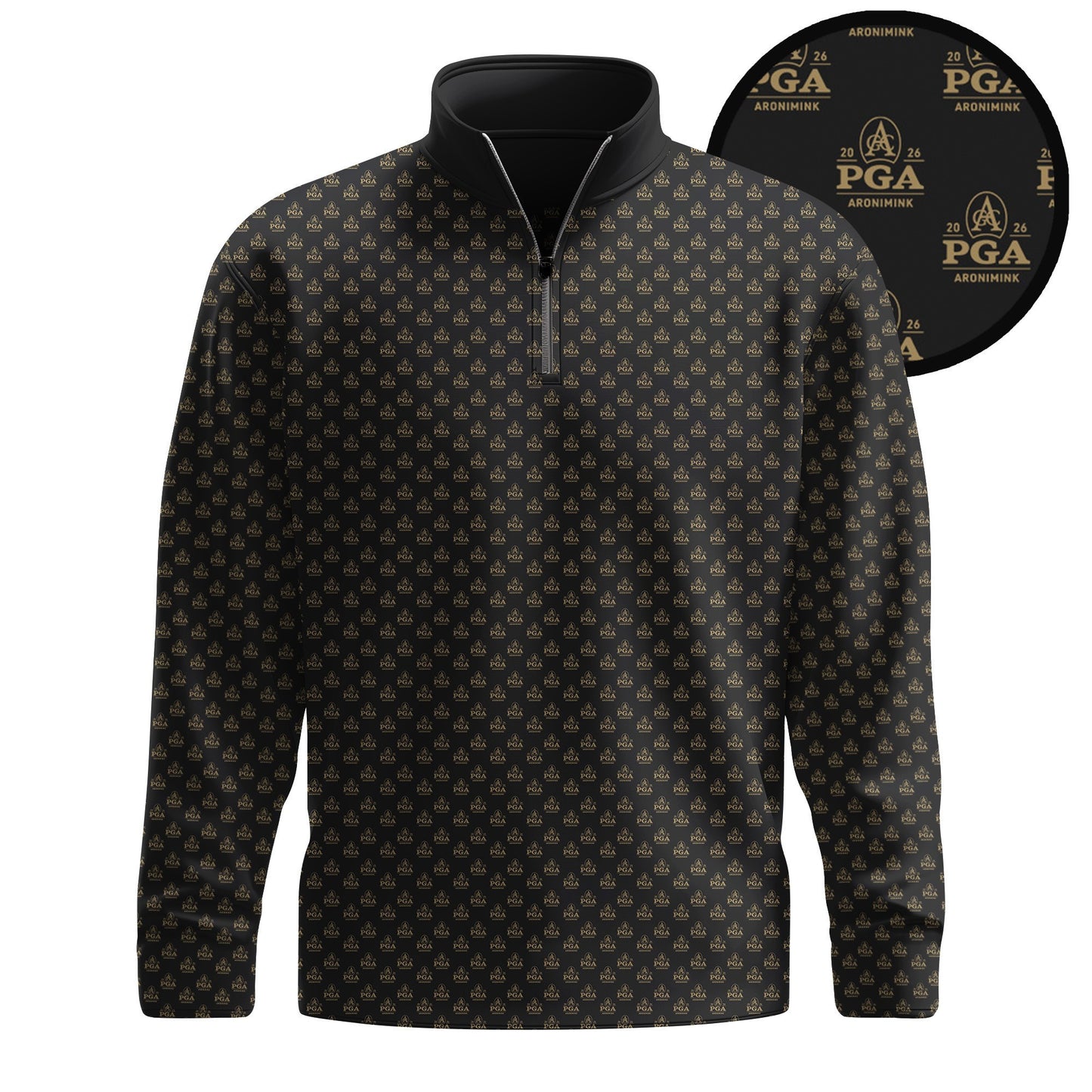 Black The 2026 Pattern Men Quarter-zip Pullover