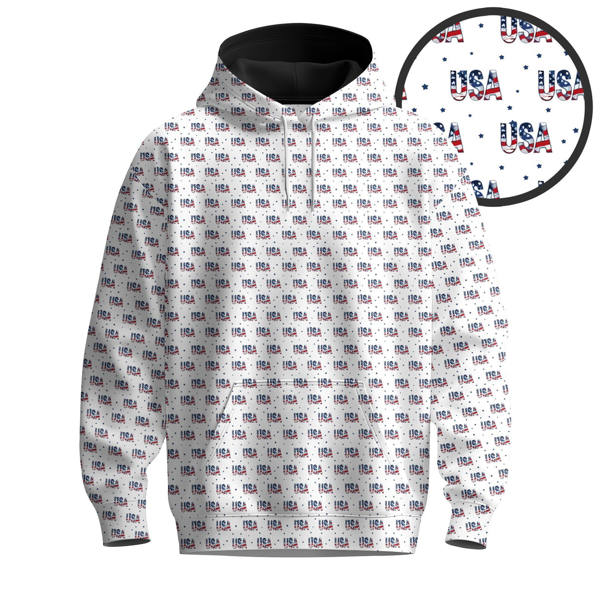 2026 USA Texture Pattern Men Hoodie