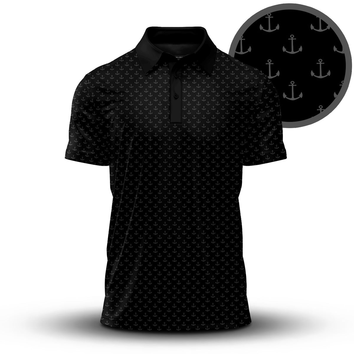 Black Anchor Men Polo Shirt