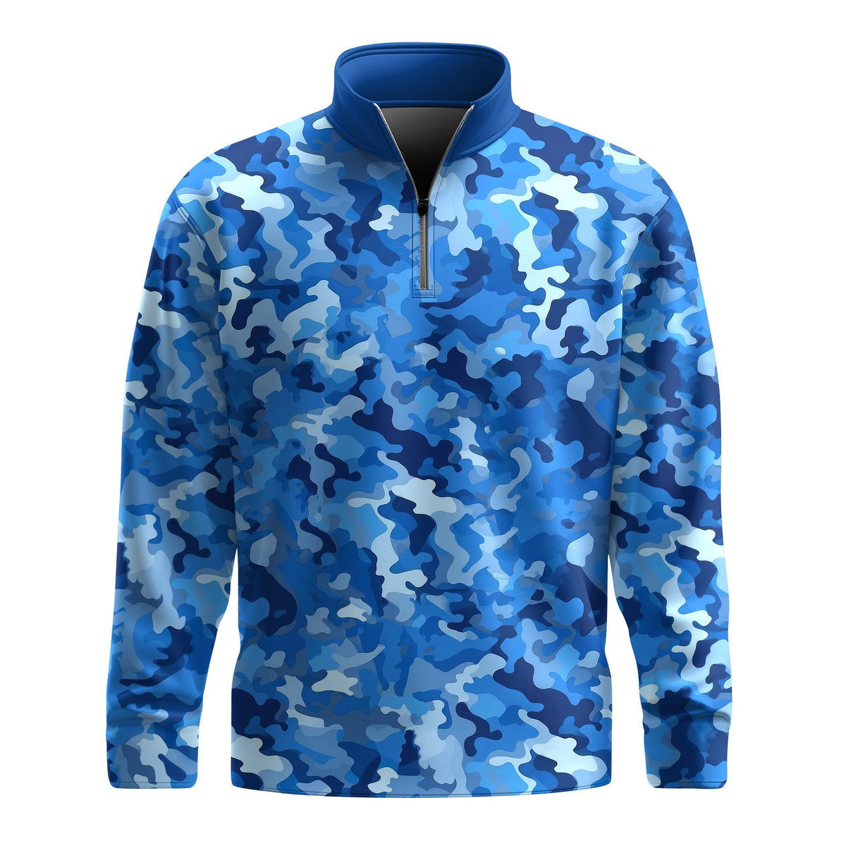 Blue Camo 2026 Men Quarter-zip Pullover