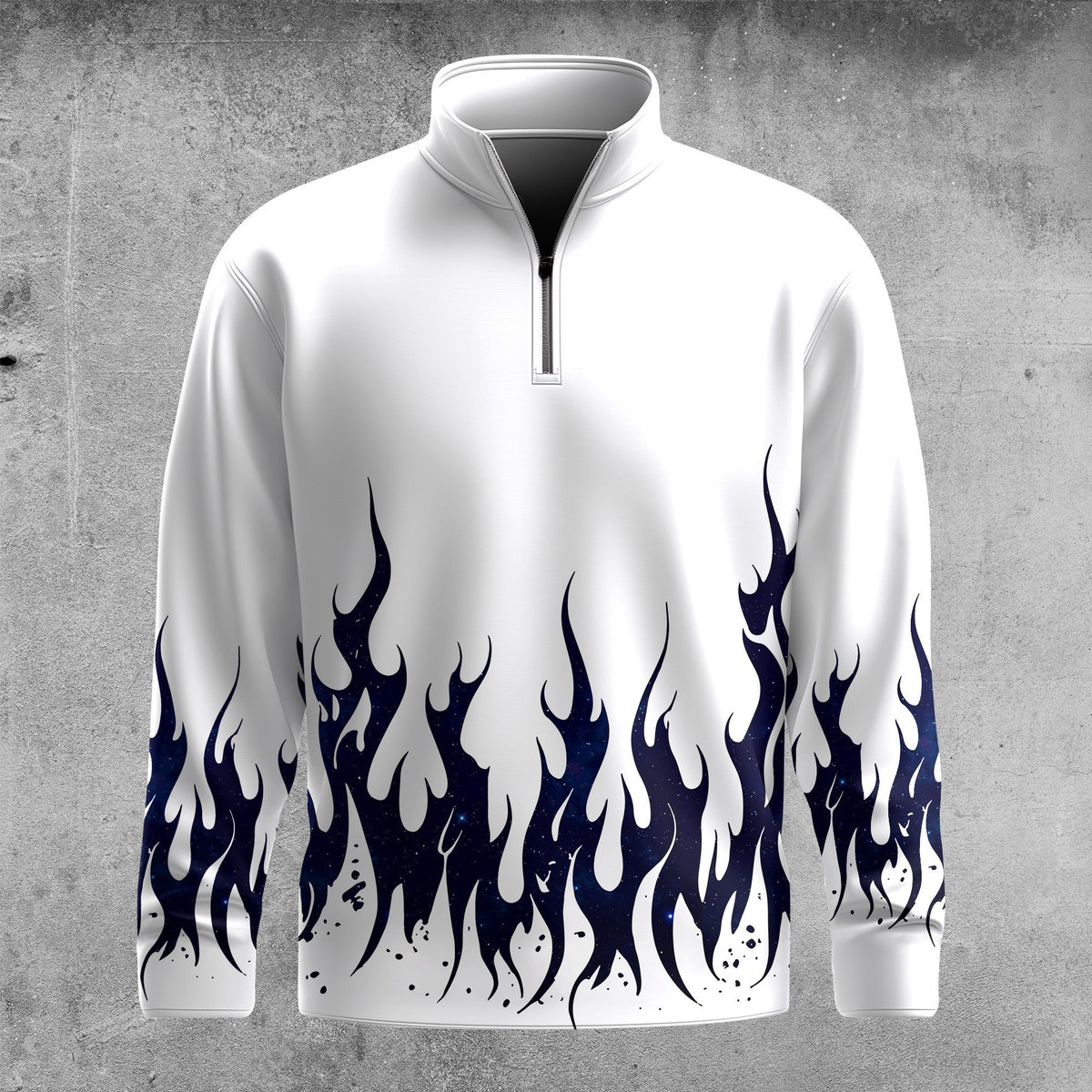 Black Blue Fire Men Quarter-zip Pullover