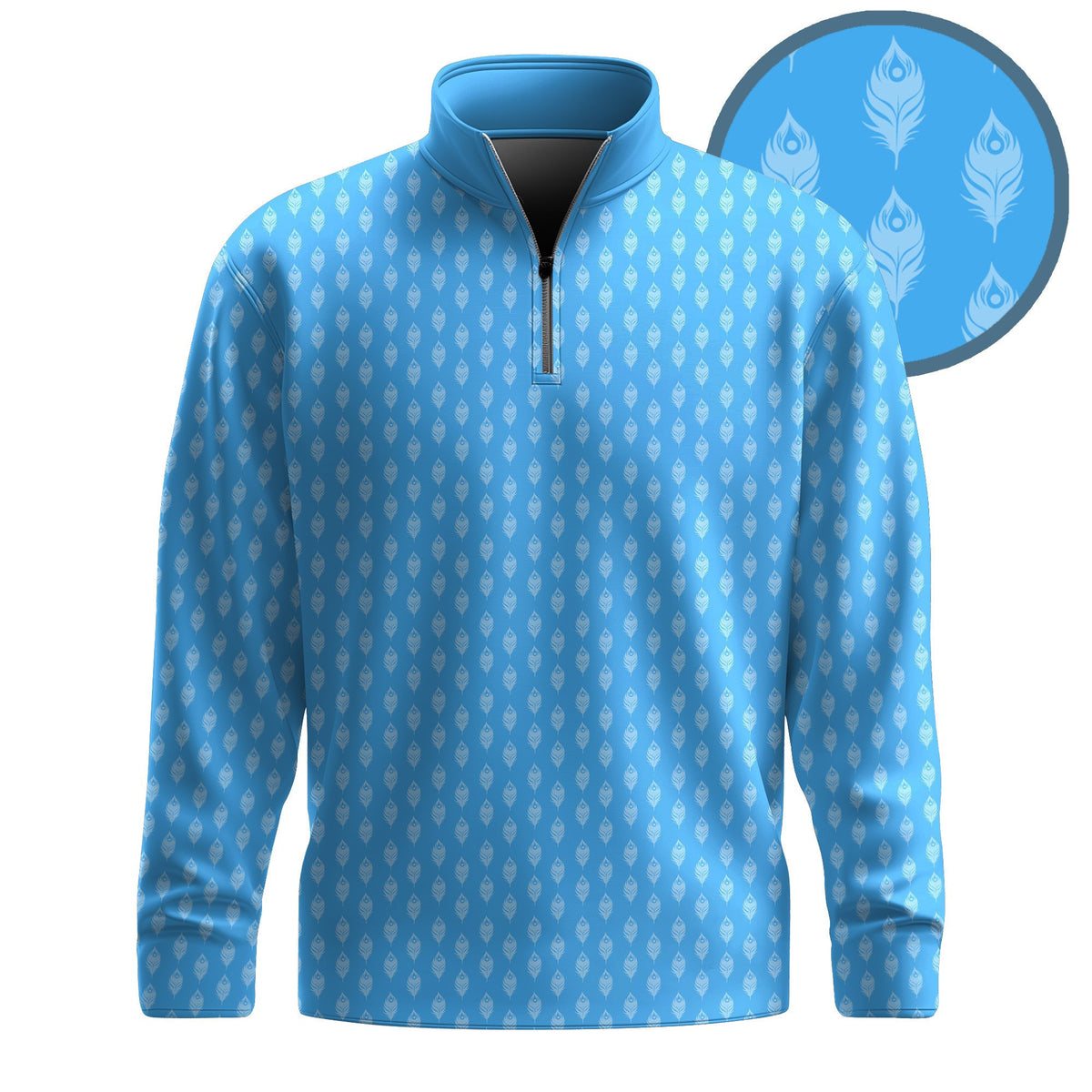Peacock Feather 2026 Men Quarter-Zip Pullover