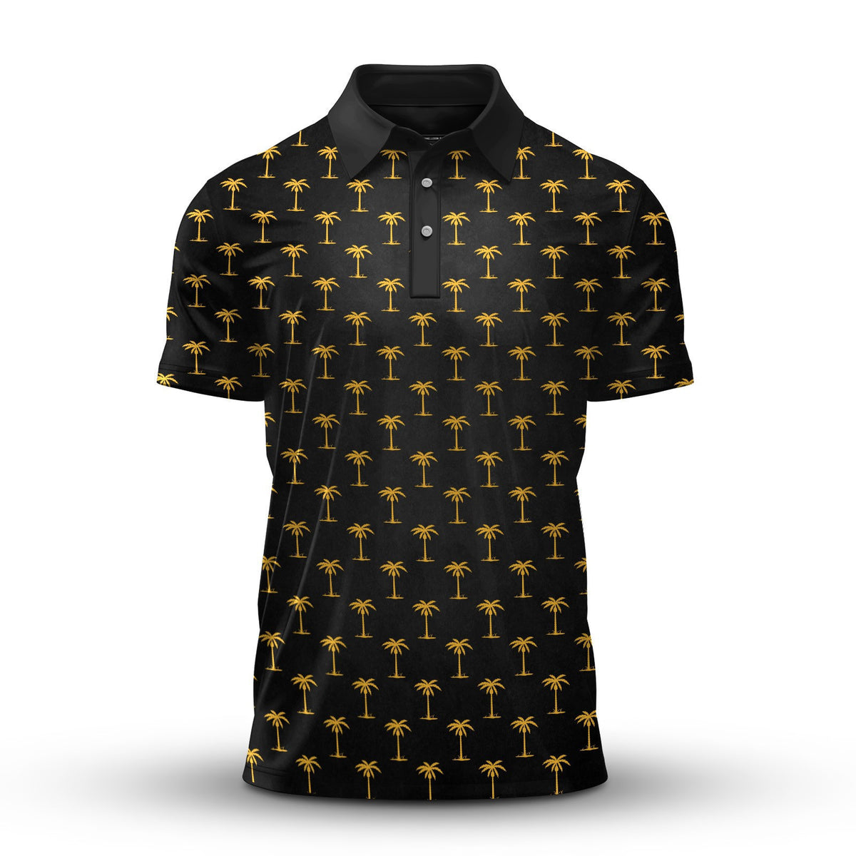 Black Yellow Tree Men Polo Shirt