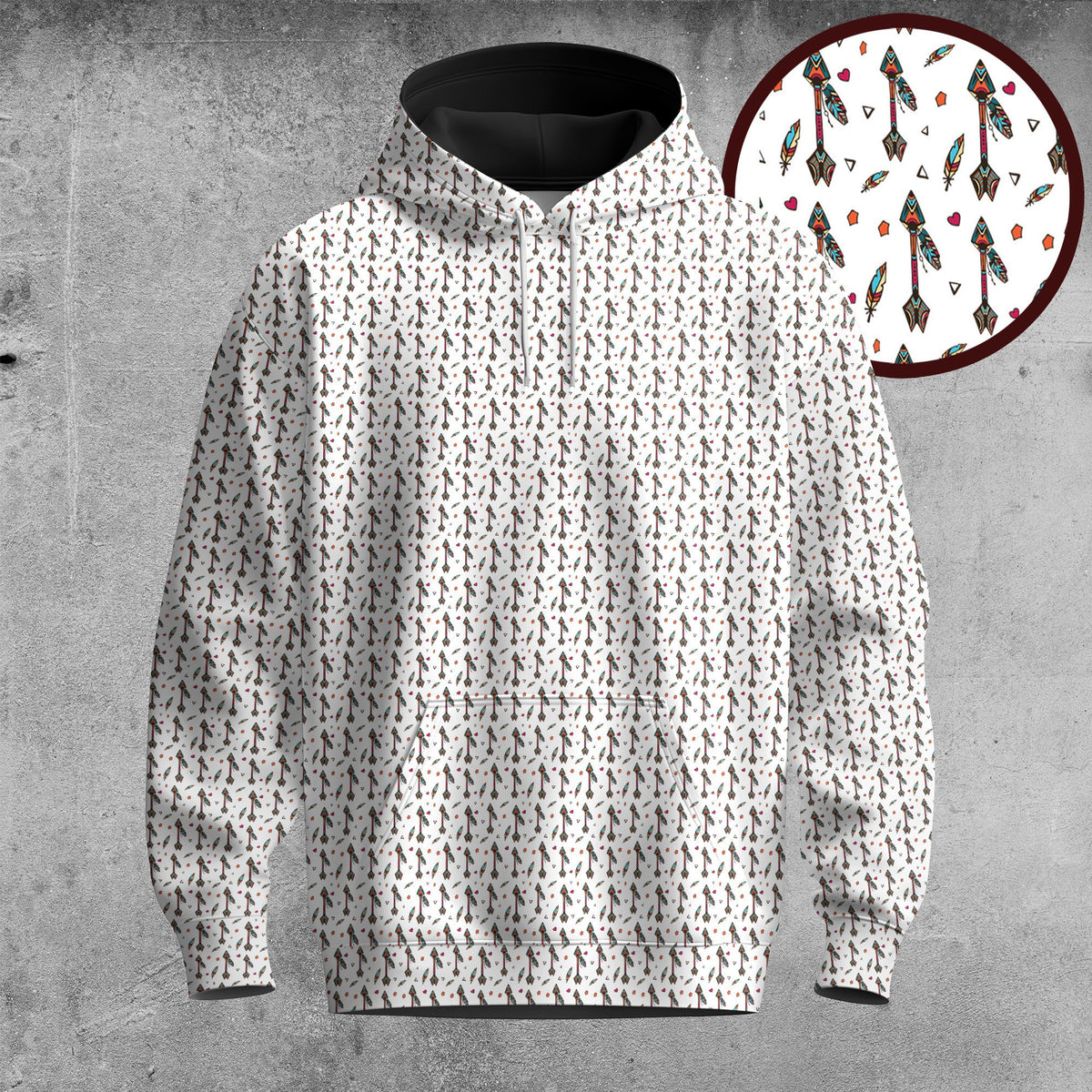 Tribal Arrow Seamless Pattern Men Hoodie