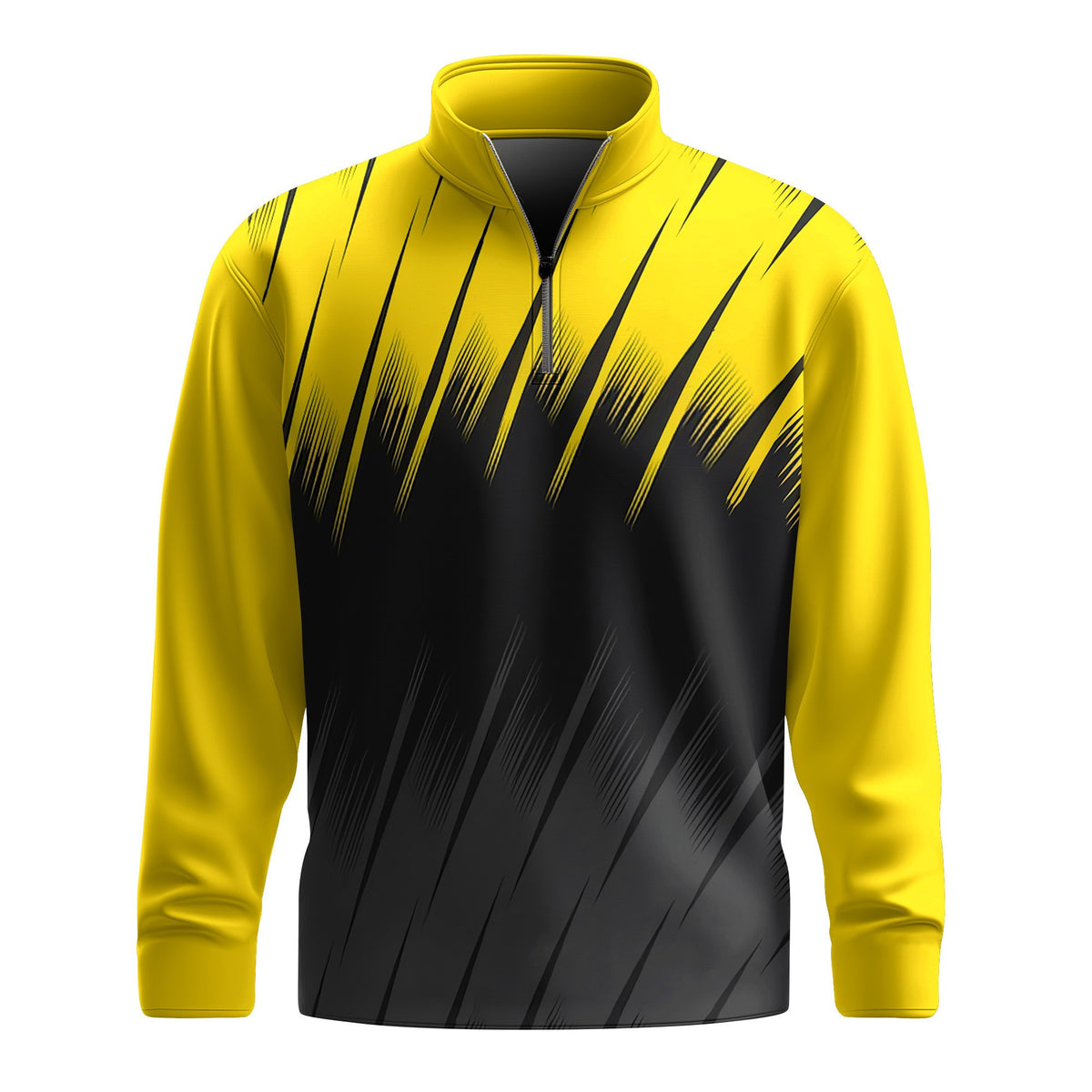 Black Yellow Sporty Pattern 2026 Men Quarter-zip Pullover