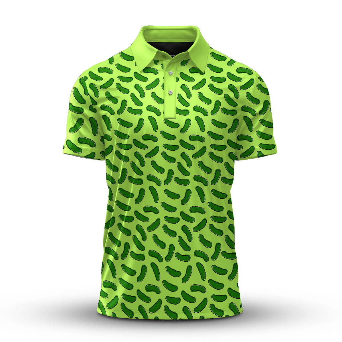 Cucumber Green Seamless Pattern Men Polo Shirt