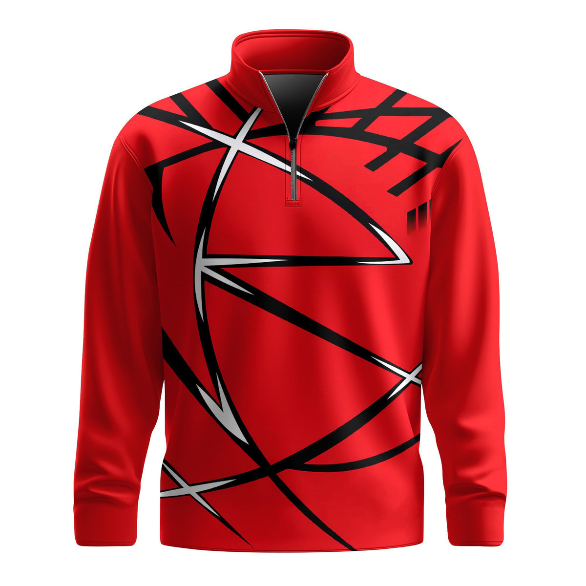 Red Black Sport Pattern 2026 Men Quarter-zip Pullover