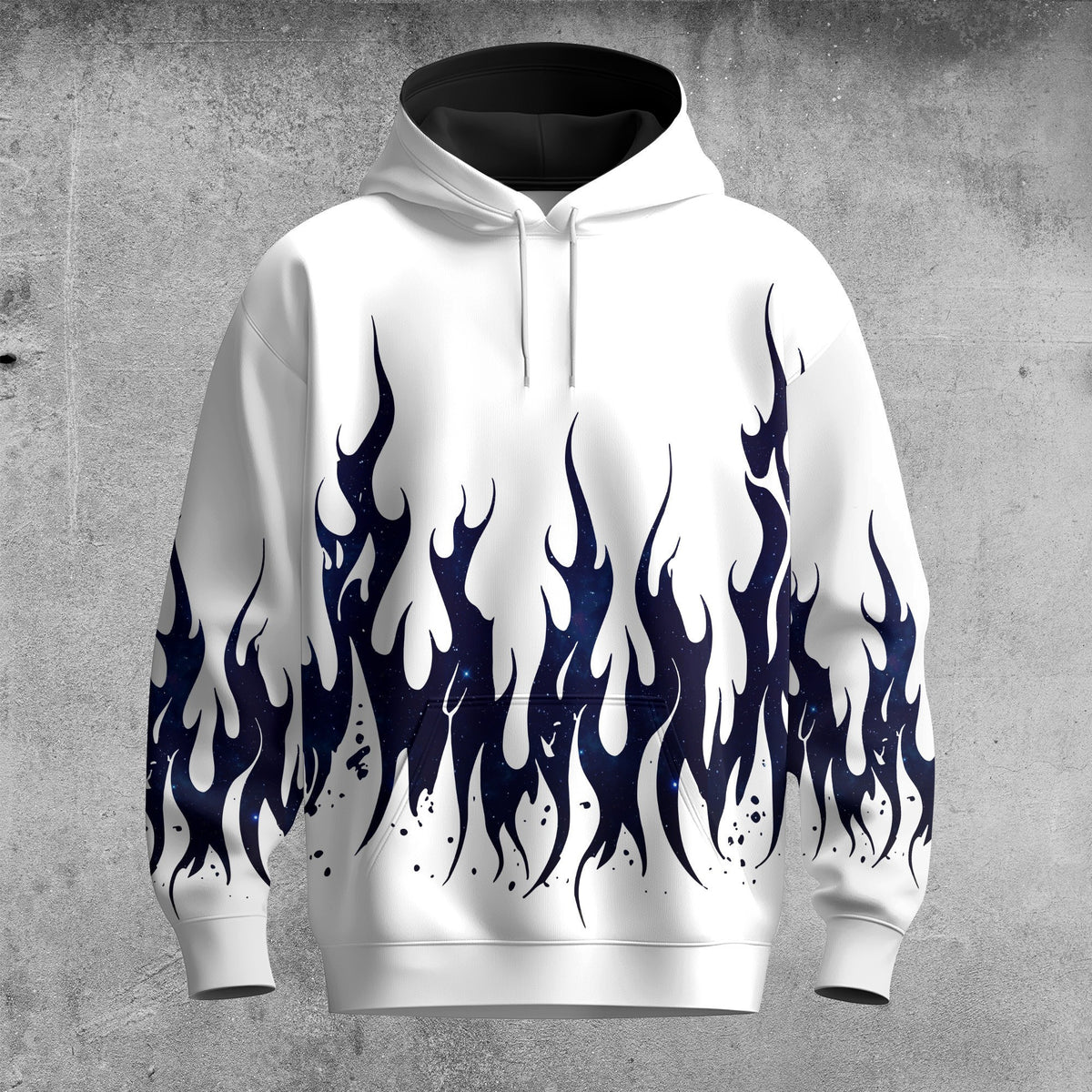 Black Blue Fire Men Hoodie
