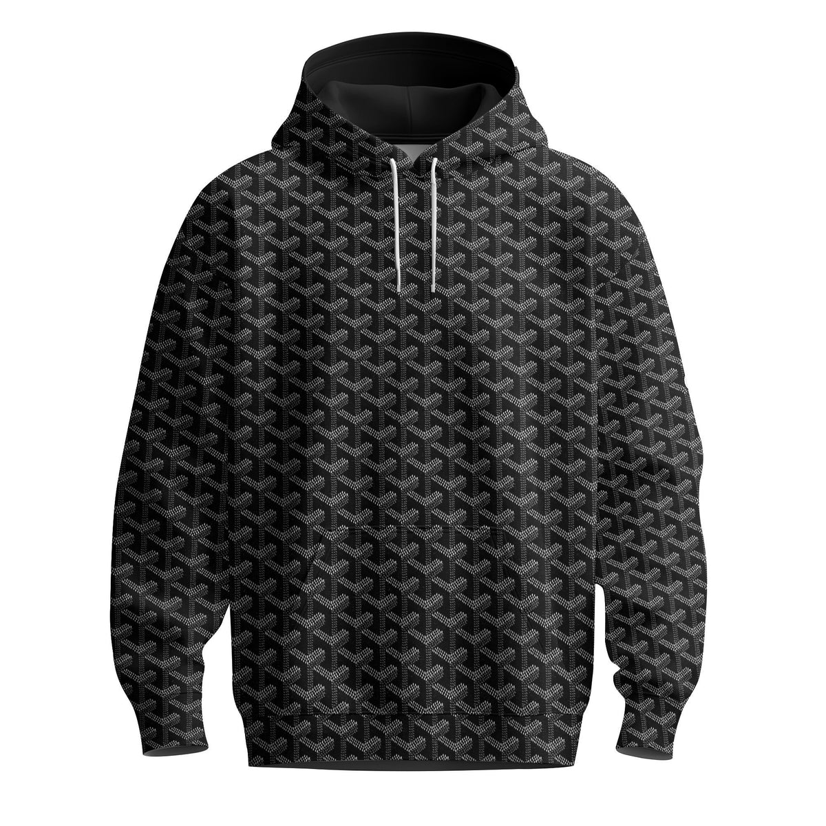 Black Knit Pattern Men Hoodie
