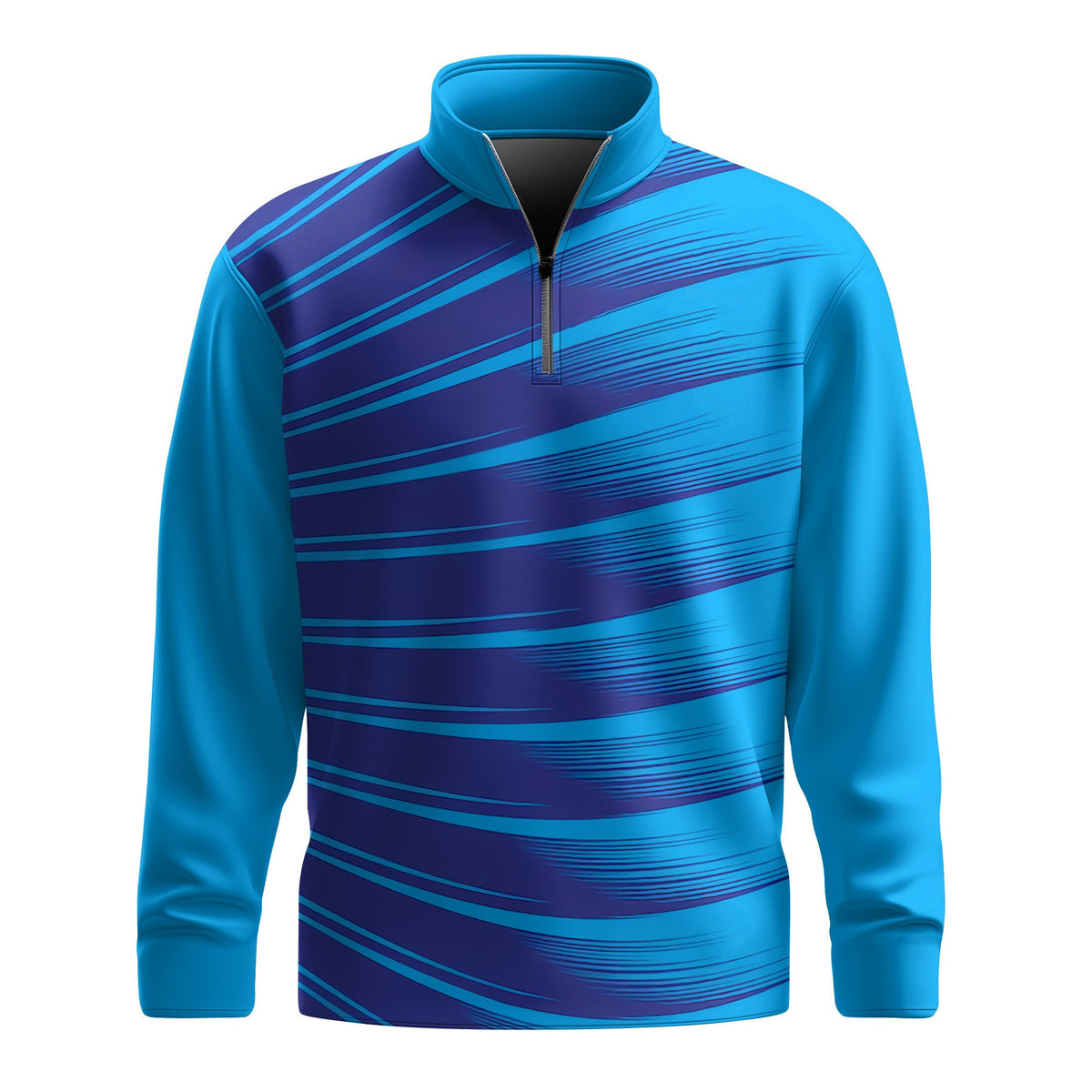 Blue Paintbrush Men Quarter-zip Pullover