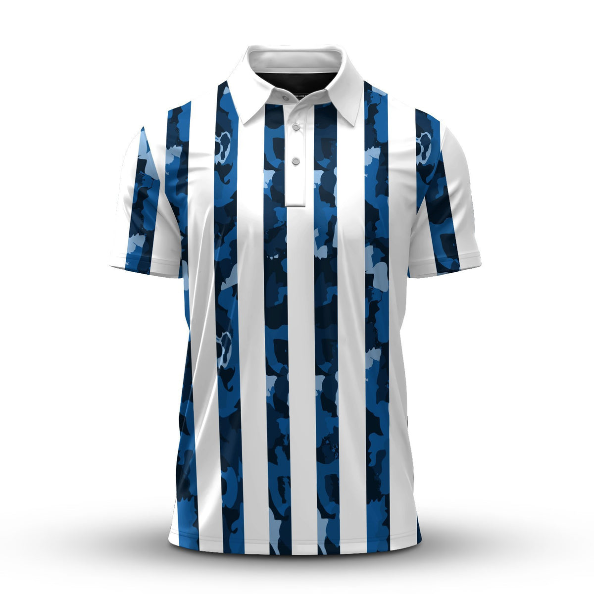 Stripes Blue Camo Men Polo Shirt