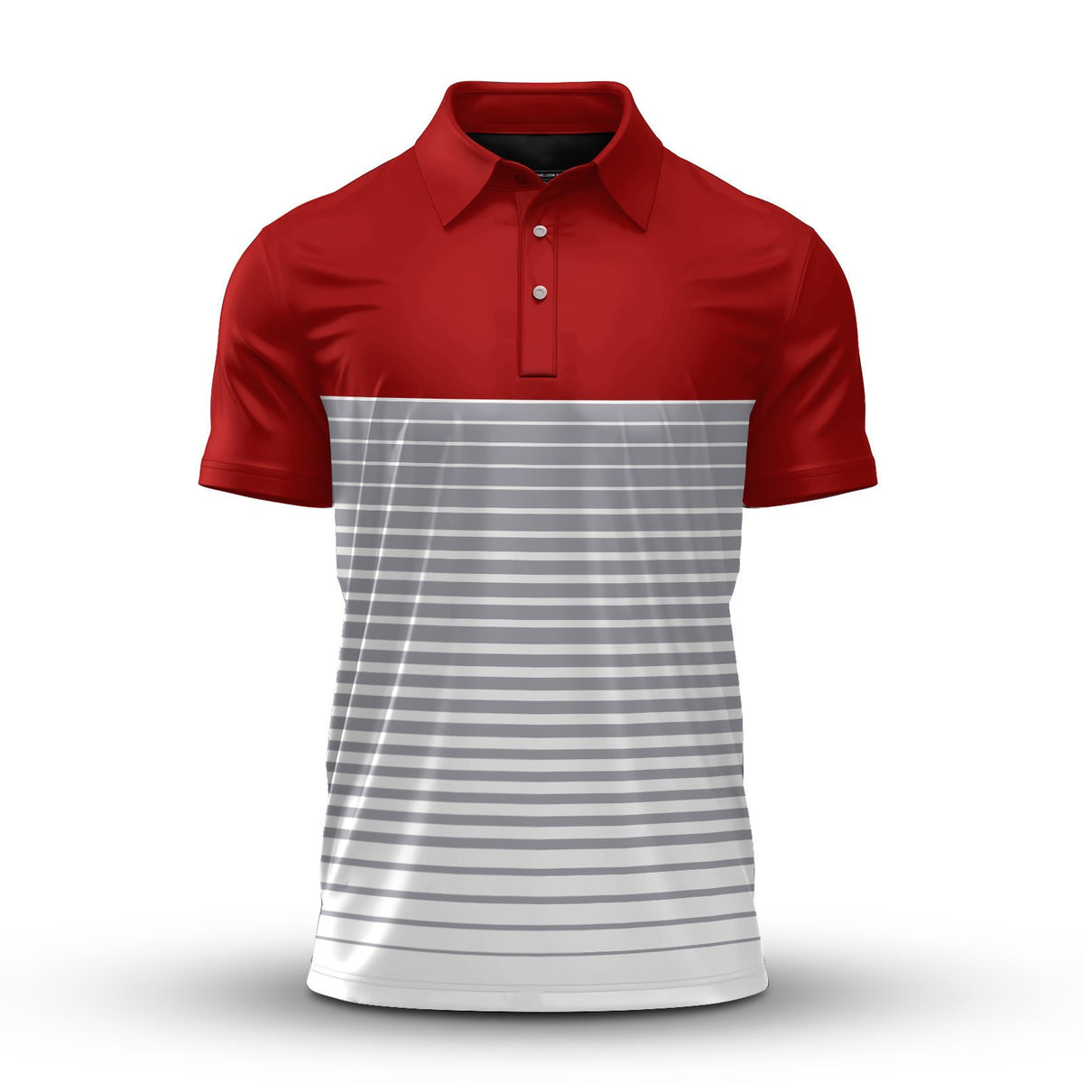 Red And Grey Stripes 2026 Men Polo Shirt