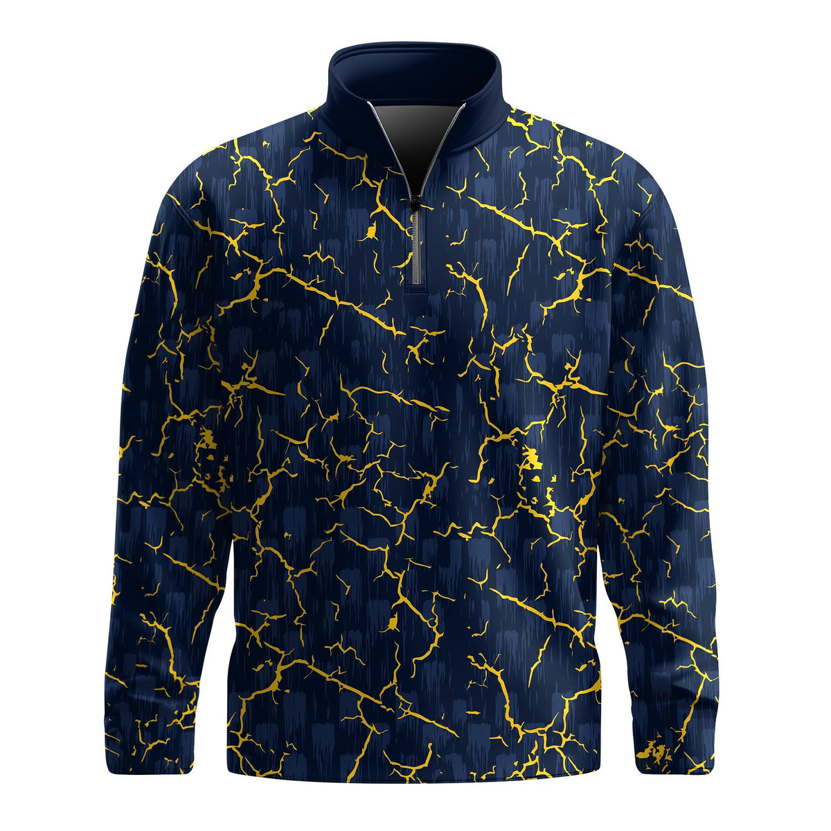 Blue Yelllow Cracks 2026 Men Quarter-zip Pullover