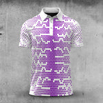 Purple Golf Pattern Men Polo Shirt