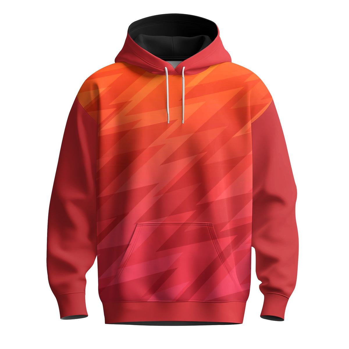 Orange Thunder Sporty Men Hoodie