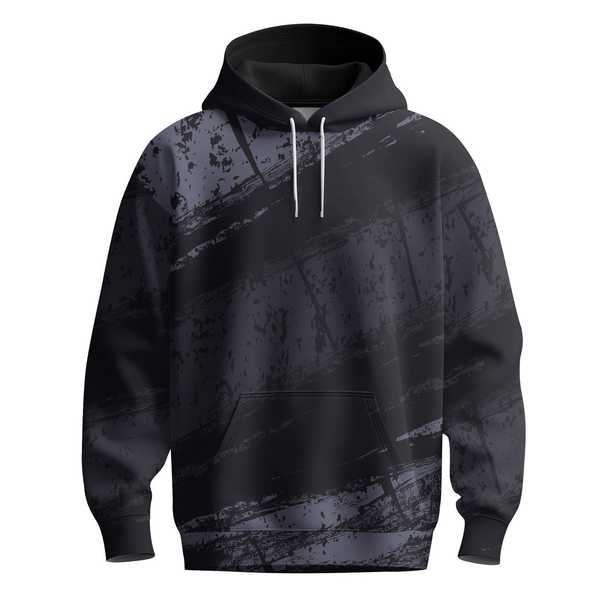 Black Sporty Paint Men Hoodie