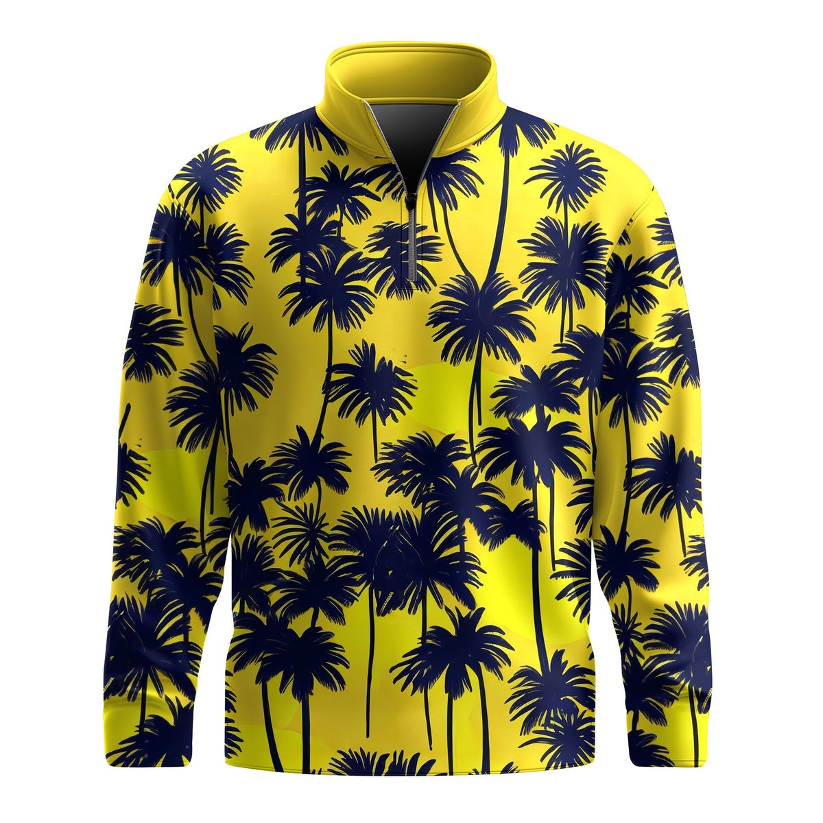 Yellow Black Palm 2026 Men Quarter-zip Pullover