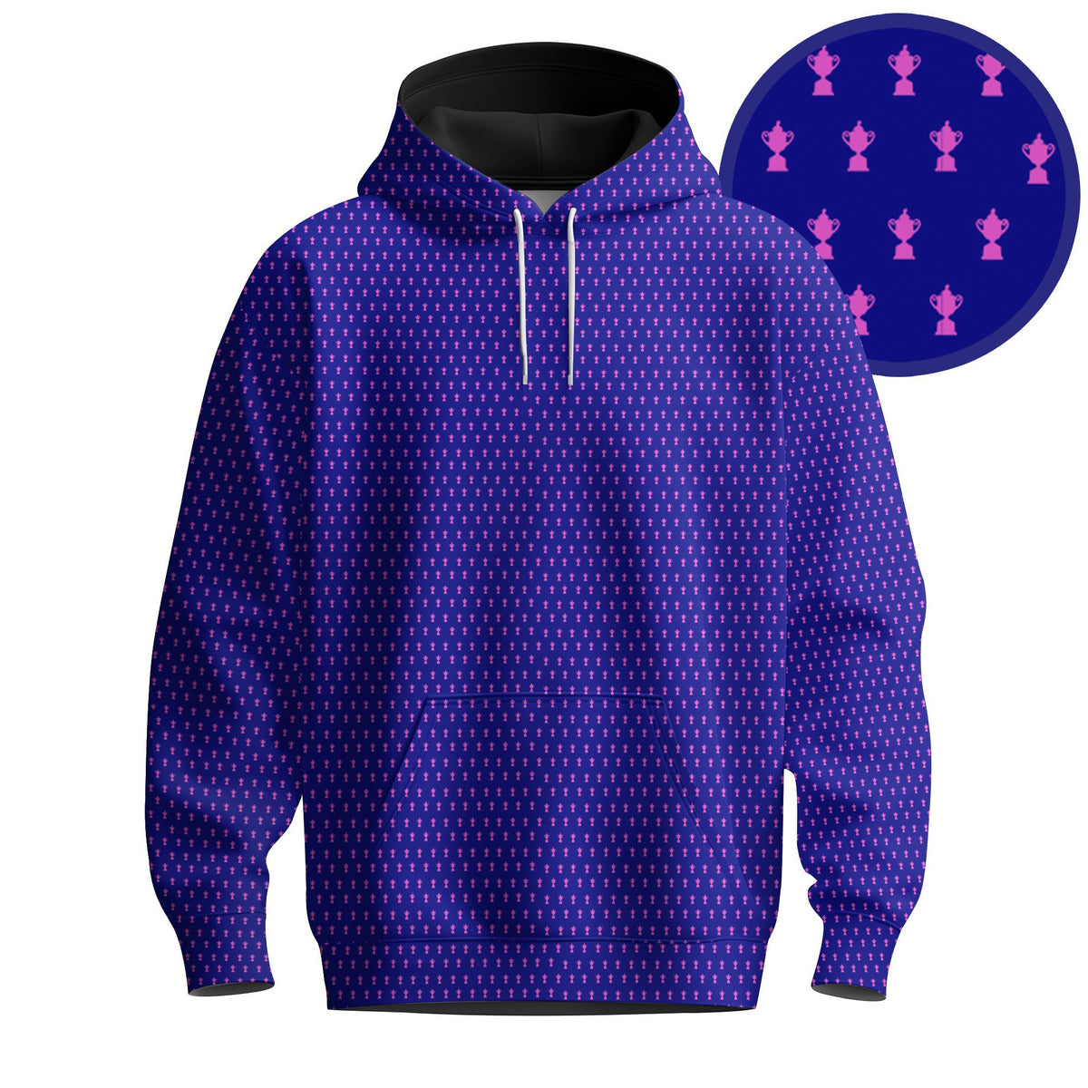 2026 Trophy Pattern Blue And Pink Men Hoodie