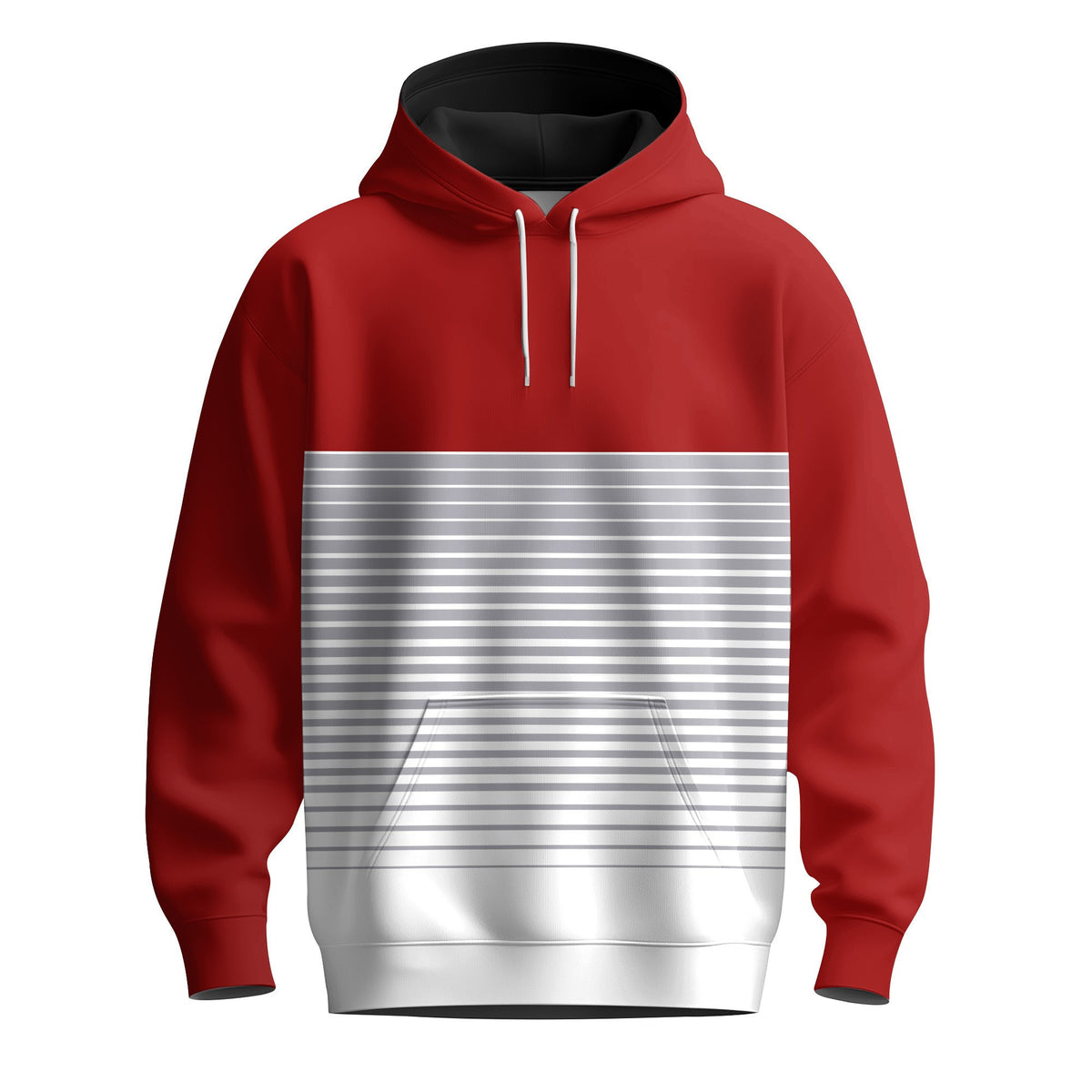 Red And Grey Stripes 2026 Men Hoodie