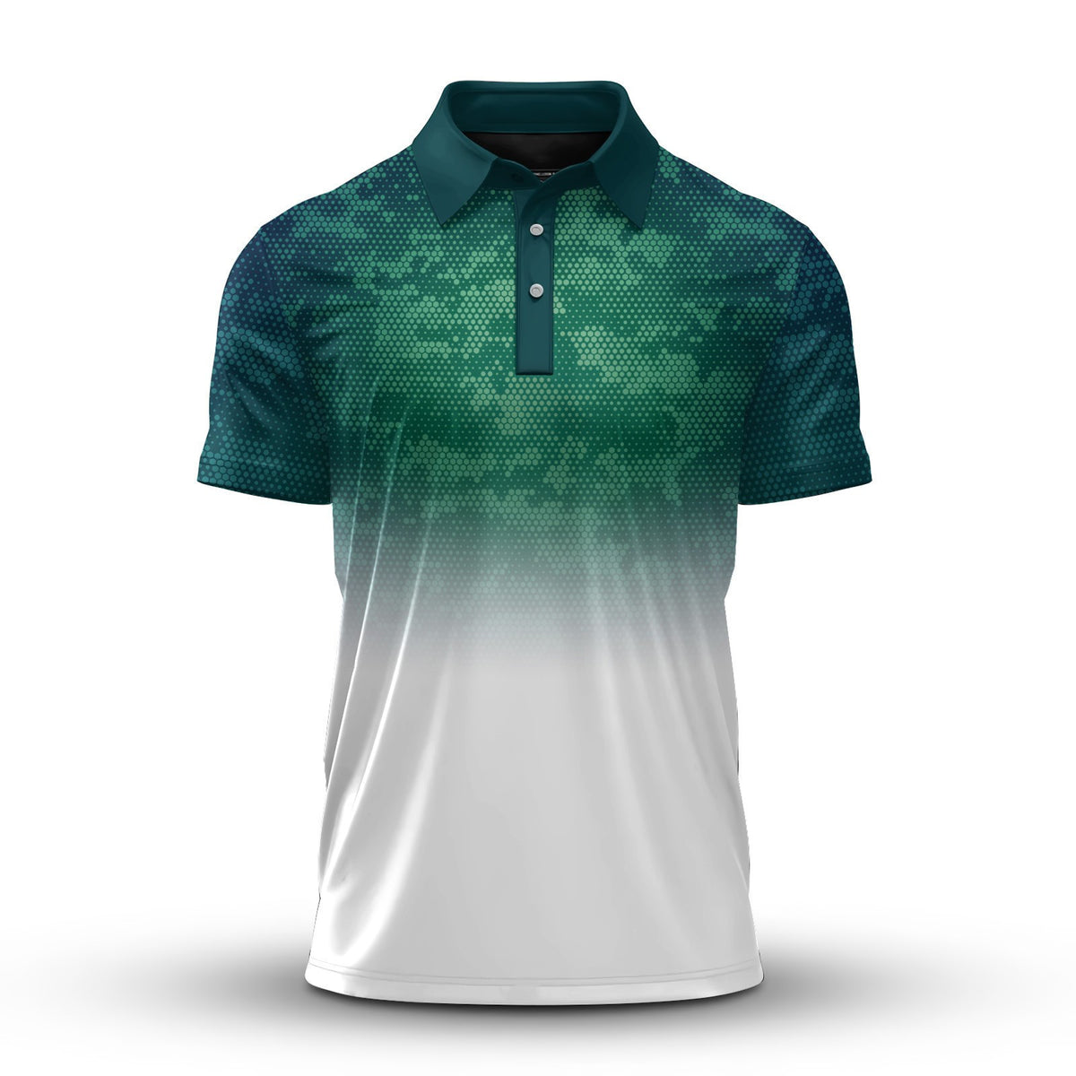 Green Half Camo Men Polo Shirt