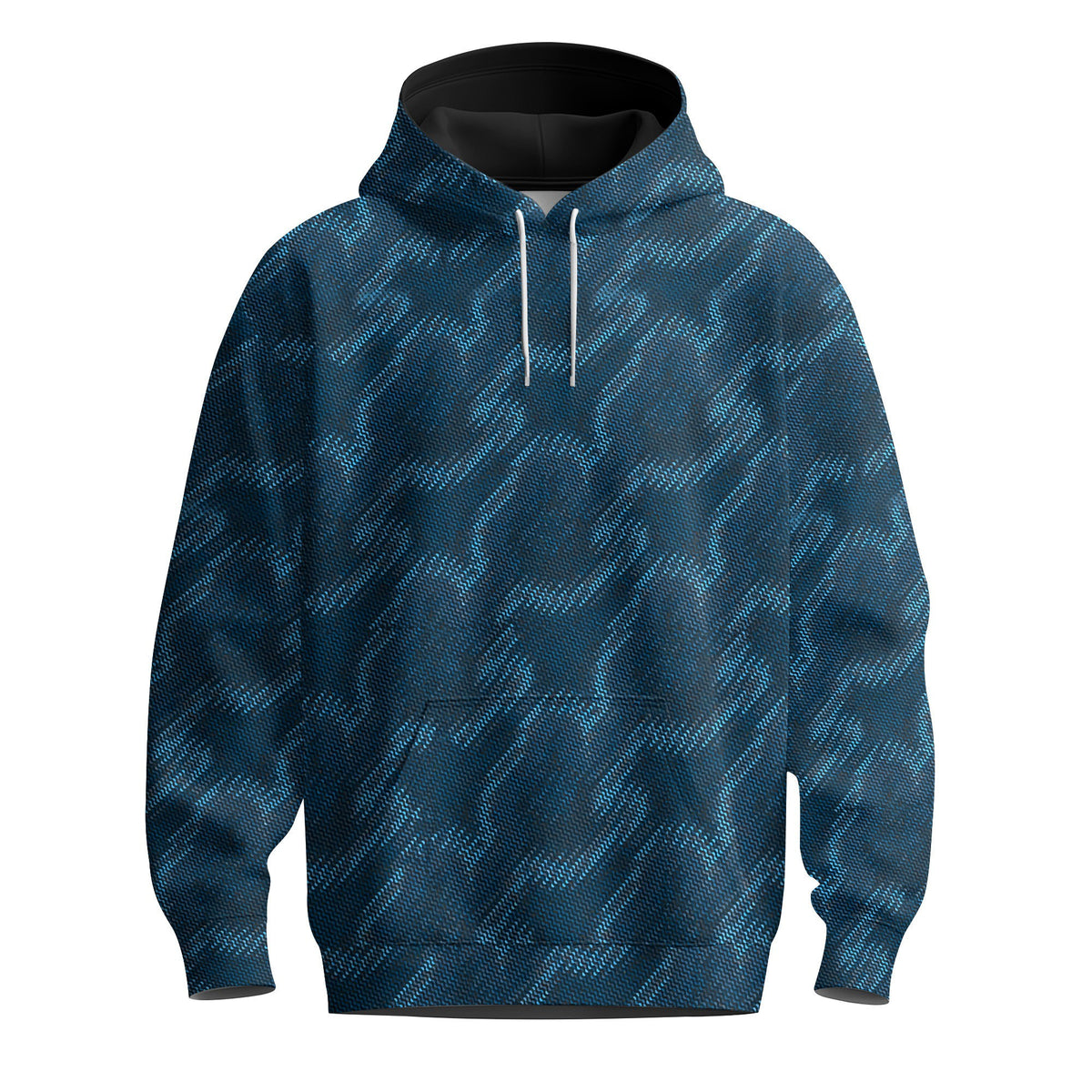 Blue Material Pattern Men Hoodie