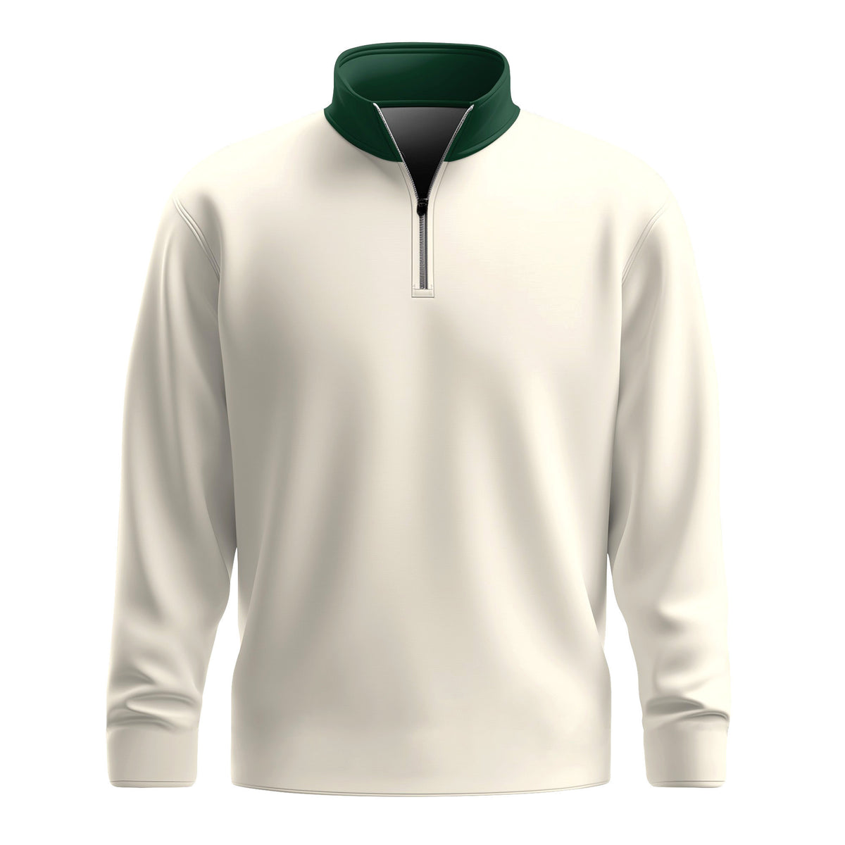 Vanila And Green Men Quarter-zip Pullover