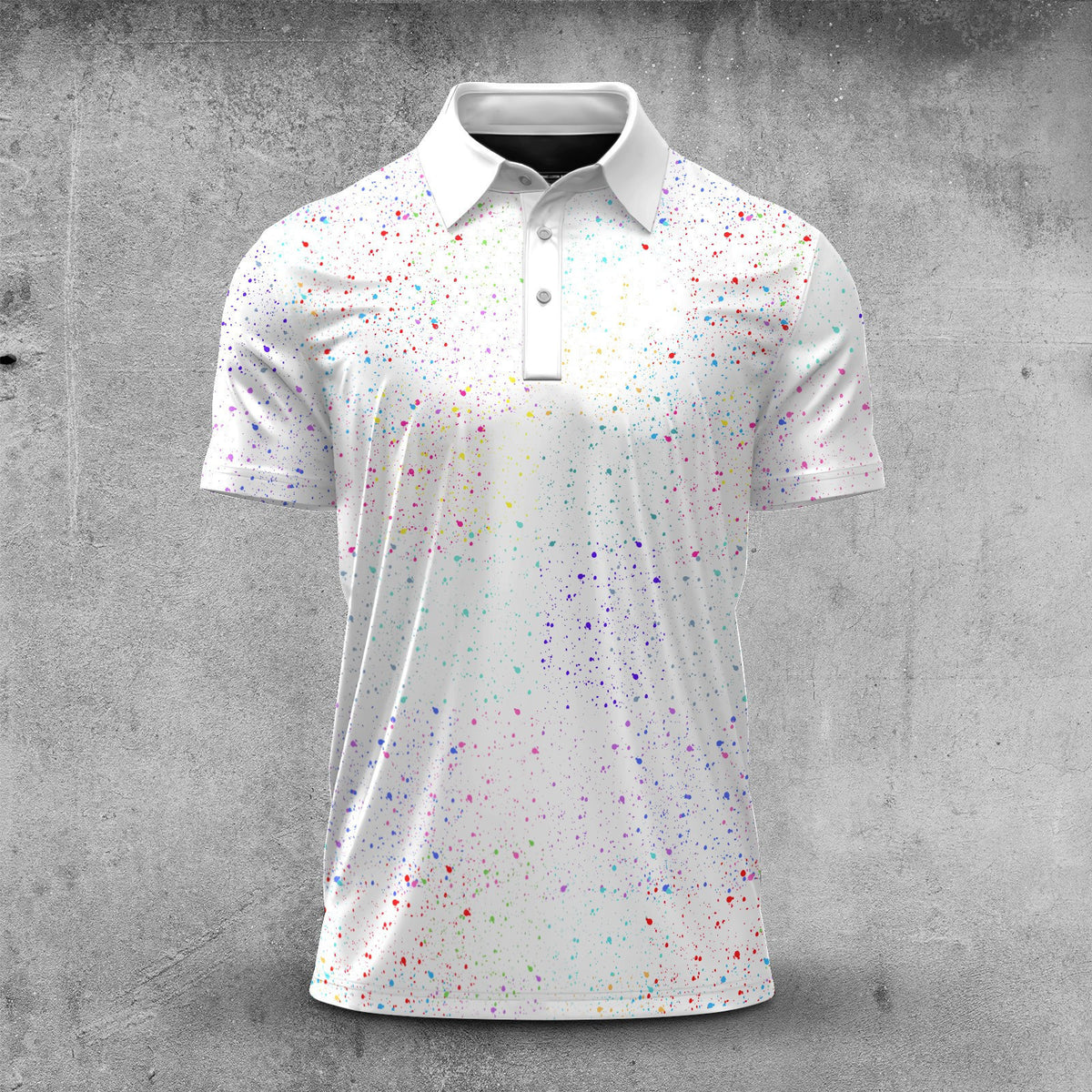 Color Paint Point Men Polo Shirt