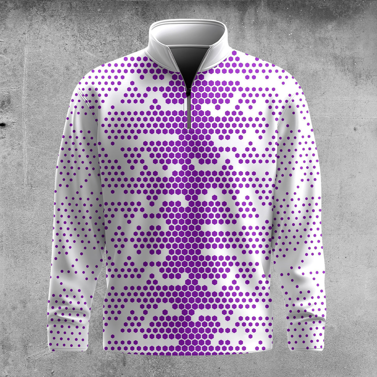 Purple Golf Pattern Men Quarter-zip Pullover