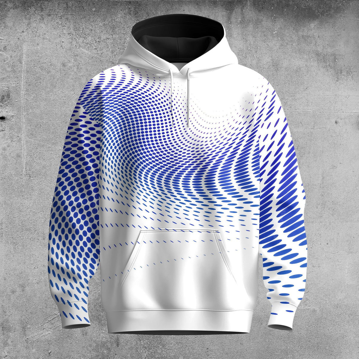 Dynamic Sporty Blue Pattern Men Hoodie